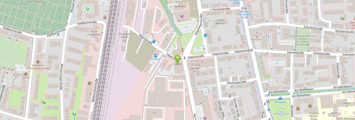 Karte: Hilpertstraße 23, 91052 Erlangen