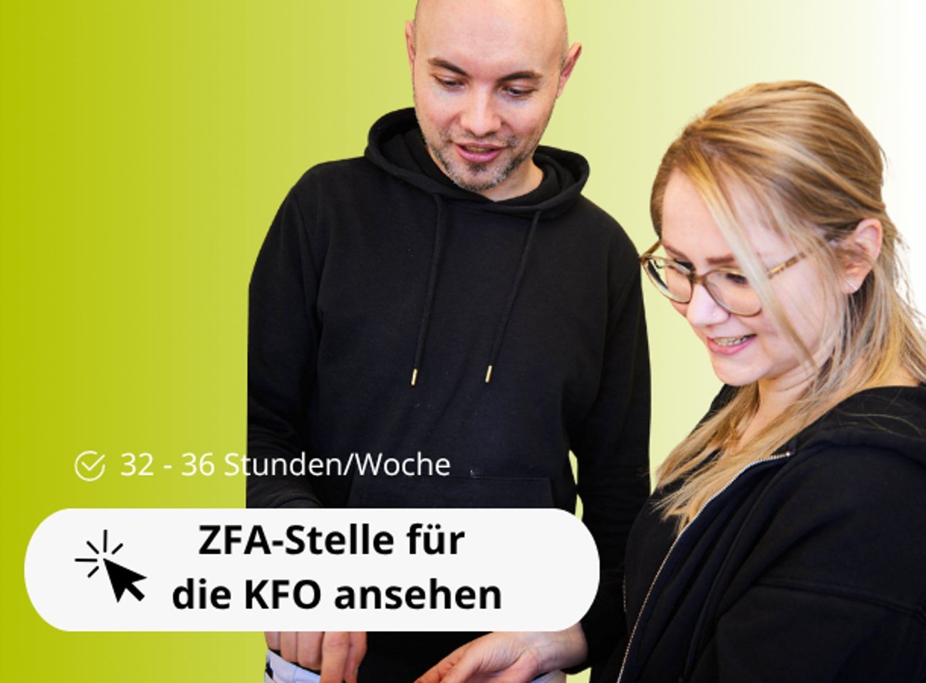 ZFA-Stelle für die KFO ansehen, 32 bis 36 Stunden pro Woche